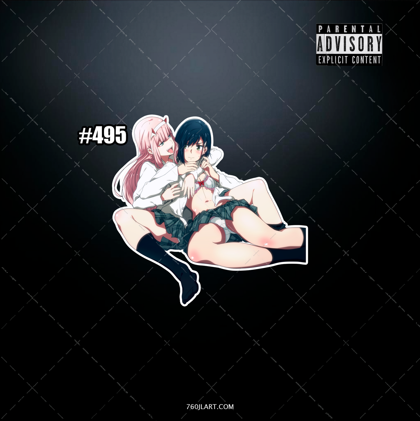 Anime vinyl sticker #482, Sexy Darling in the Franxx - Ichigo, Zero Two NSFW