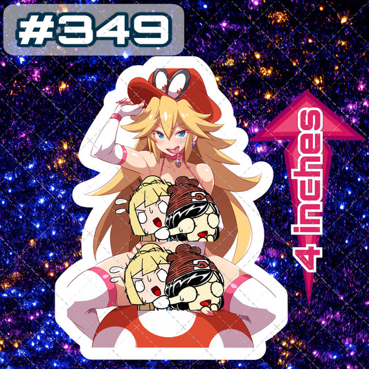 Anime vinyl sticker #349, sexy decal, Sexy Princess Peach