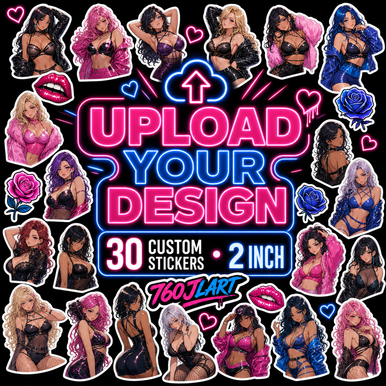 30 (2") Custom Stickers!! Die-Cut
