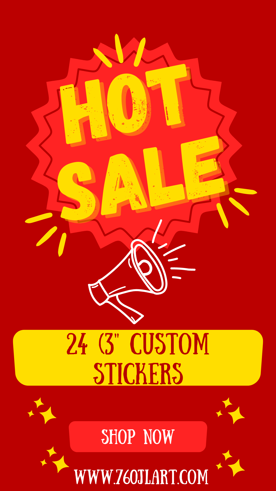 24 (3") Custom Stickers!! Die-Cut
