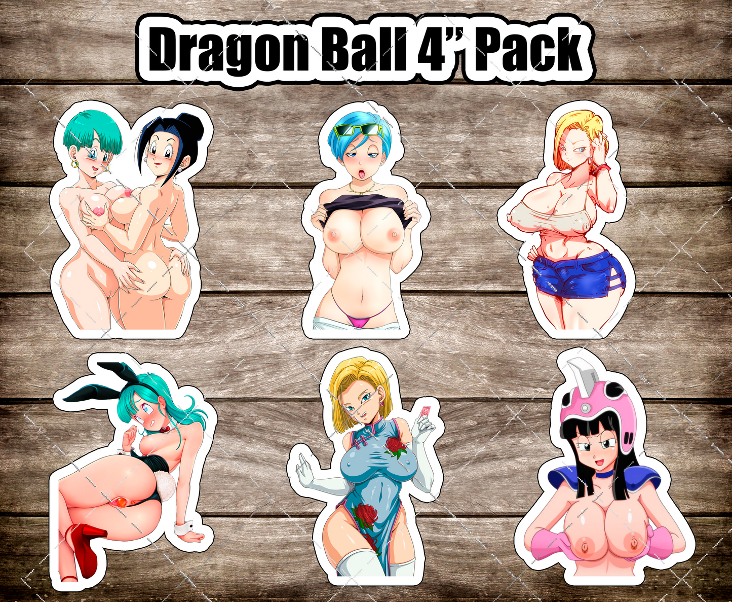 Anime 4" Sexy Android 18, Milk, Bulma,  NSFW vinyl sticker package #4