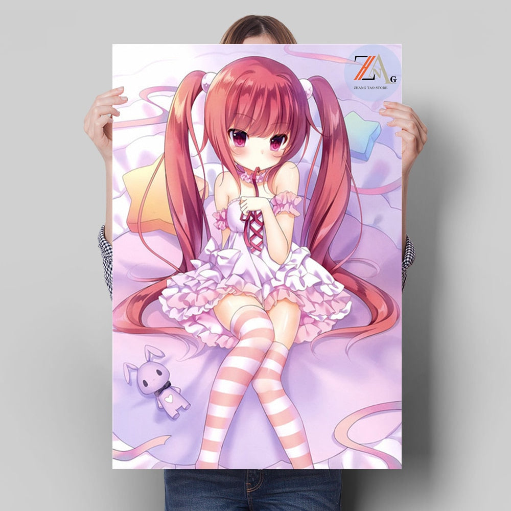 Girl Lolita Sweet Little Loli Anime Poster Canvas Picture Print Cuadros Wall Art Modern Decoration Mural Room Decor Frameless