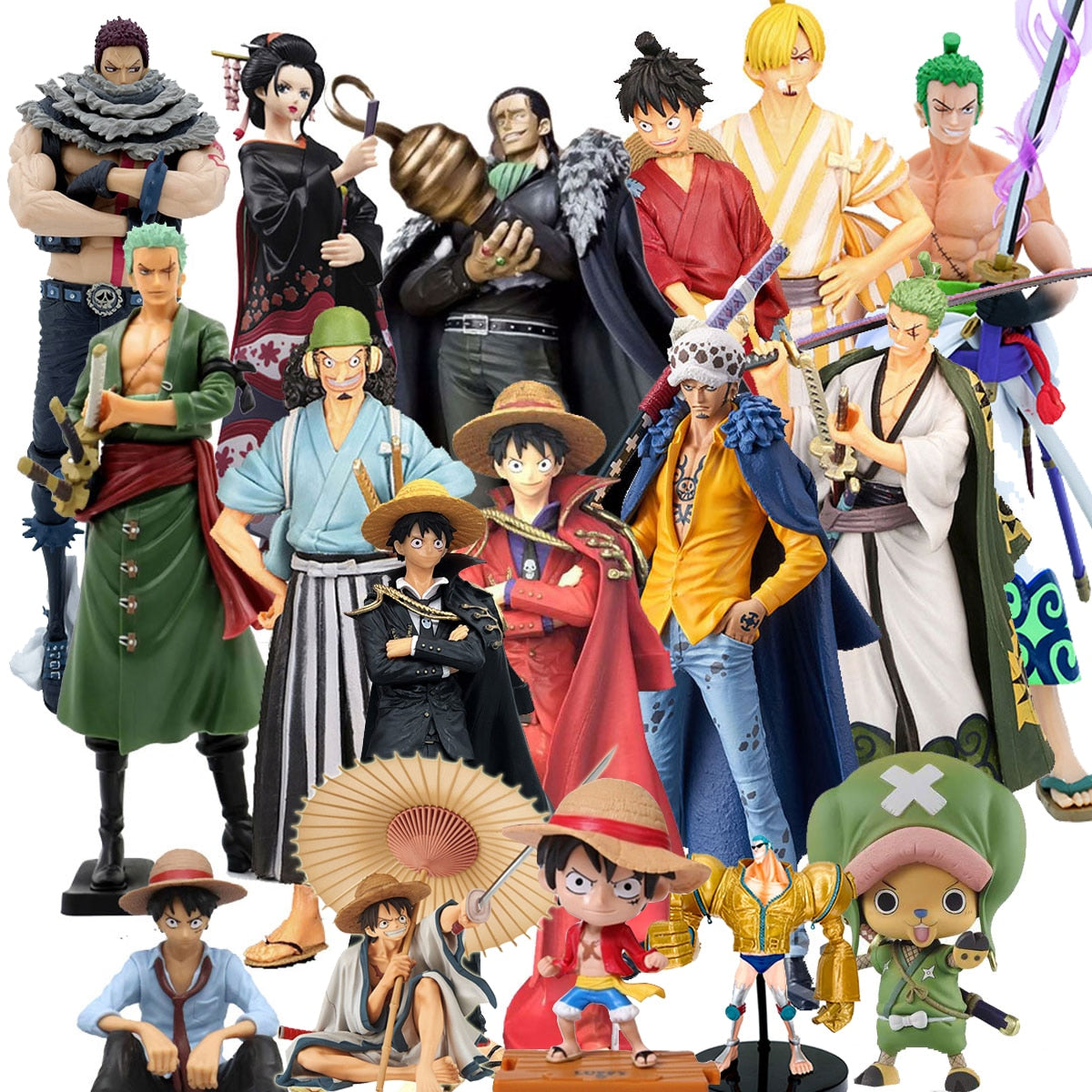 One Piece Anime Figure Action Figurine Luffy Tony Chopper Zoro Water Law Robin Nami Sanji Usopp Sir Crocodile PVC Model Toy