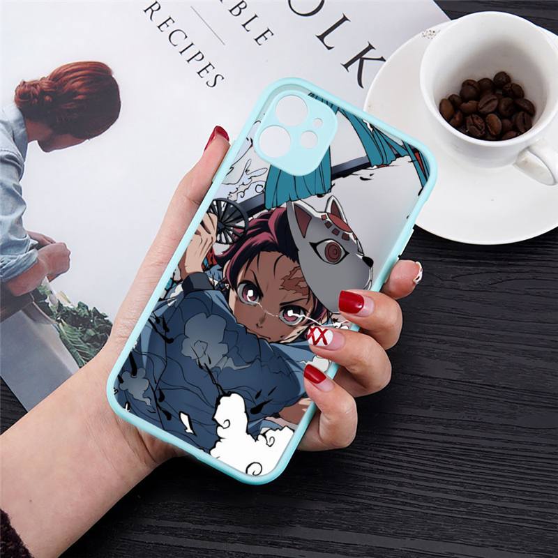 Kimetsu No Yaiba Demon Slayer Anime Phone Case matte transparent For iphone 11 12 13 7 8 plus mini x xs xr pro max cover