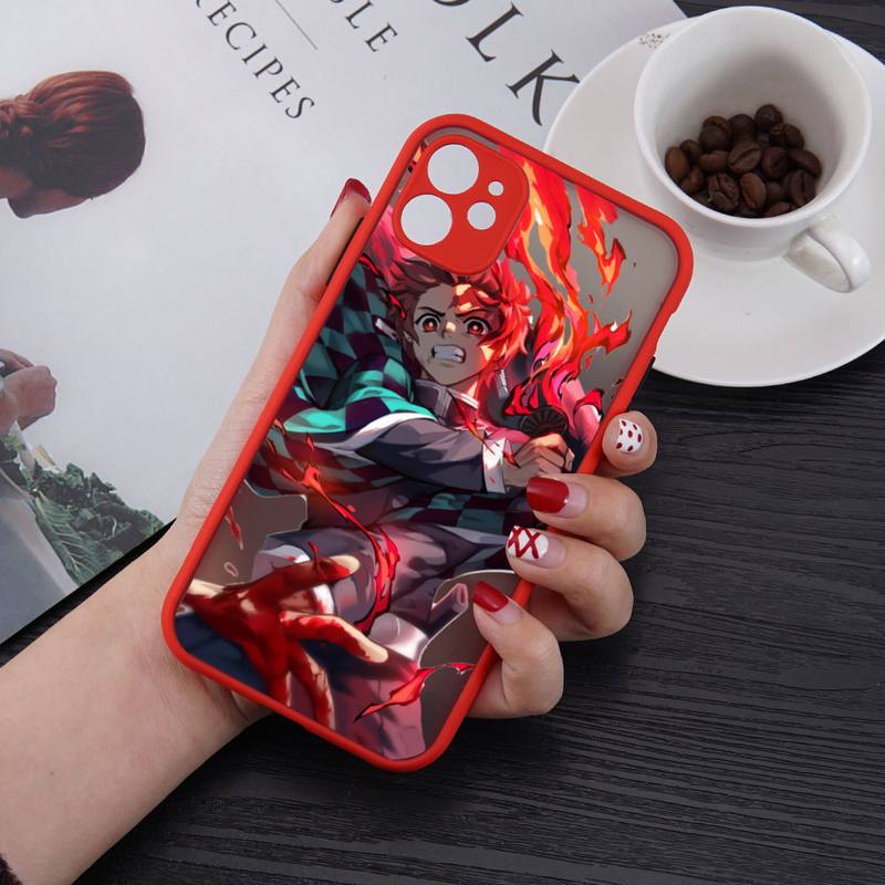 Kimetsu No Yaiba Demon Slayer Anime Phone Case matte transparent For iphone 11 12 13 7 8 plus mini x xs xr pro max cover