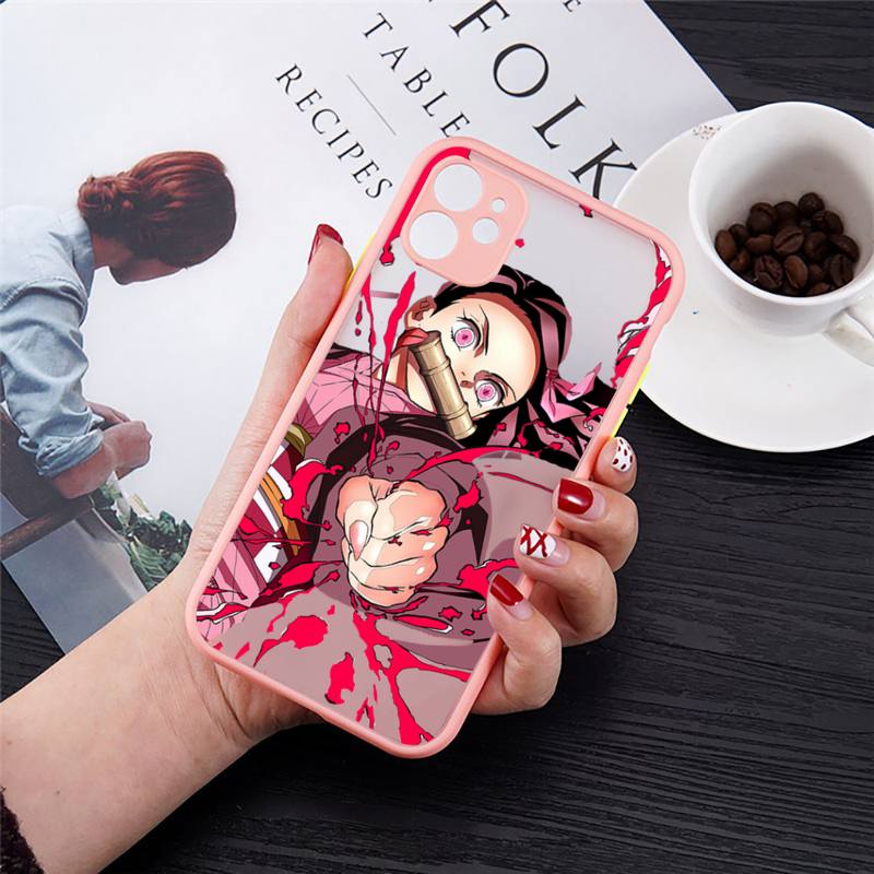 Kimetsu No Yaiba Demon Slayer Anime Phone Case matte transparent For iphone 11 12 13 7 8 plus mini x xs xr pro max cover