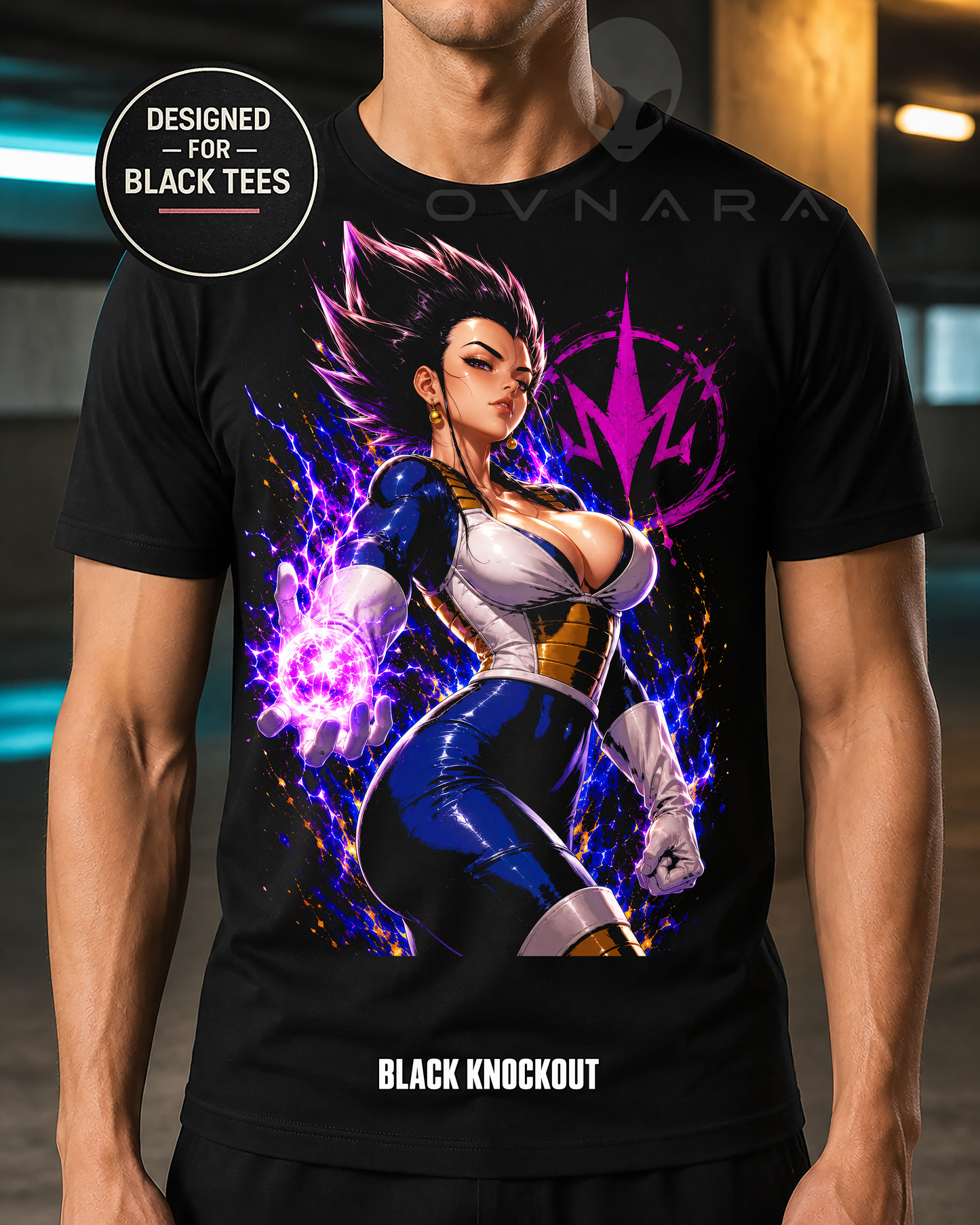 Majin Royal Warrior Anime T-Shirt – Halftone or Black Knockout
