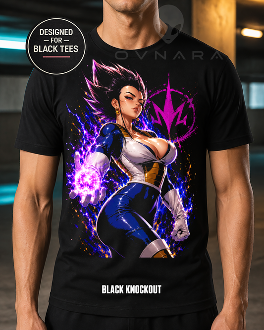 Majin Royal Warrior Anime T-Shirt – Halftone or Black Knockout