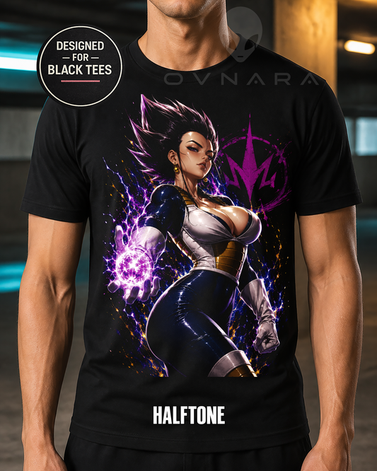 Majin Royal Warrior Anime T-Shirt – Halftone or Black Knockout