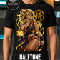 Golden Energy Warrior Anime T-Shirt – Halftone or Black Knockout
