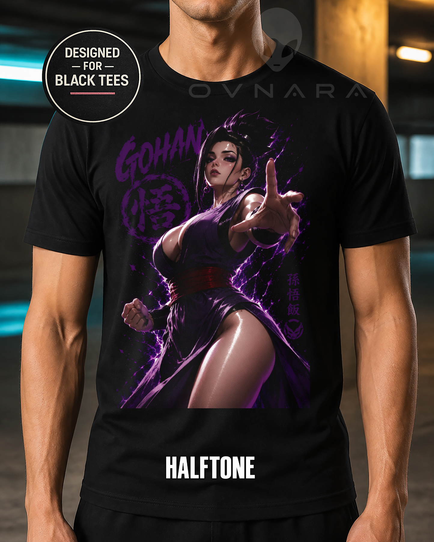Mystic Energy Fighter Anime T-Shirt – Halftone Print