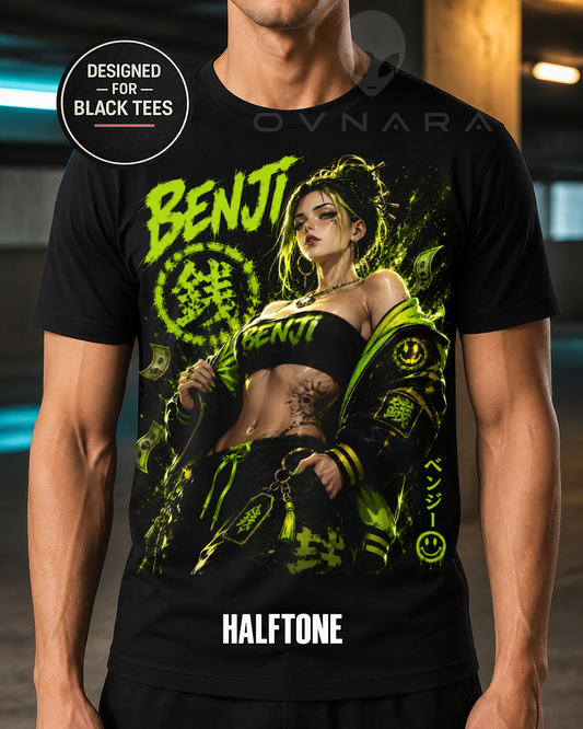 Neon Street Rebel Anime T-Shirt or DTF Transfer – Halftone
