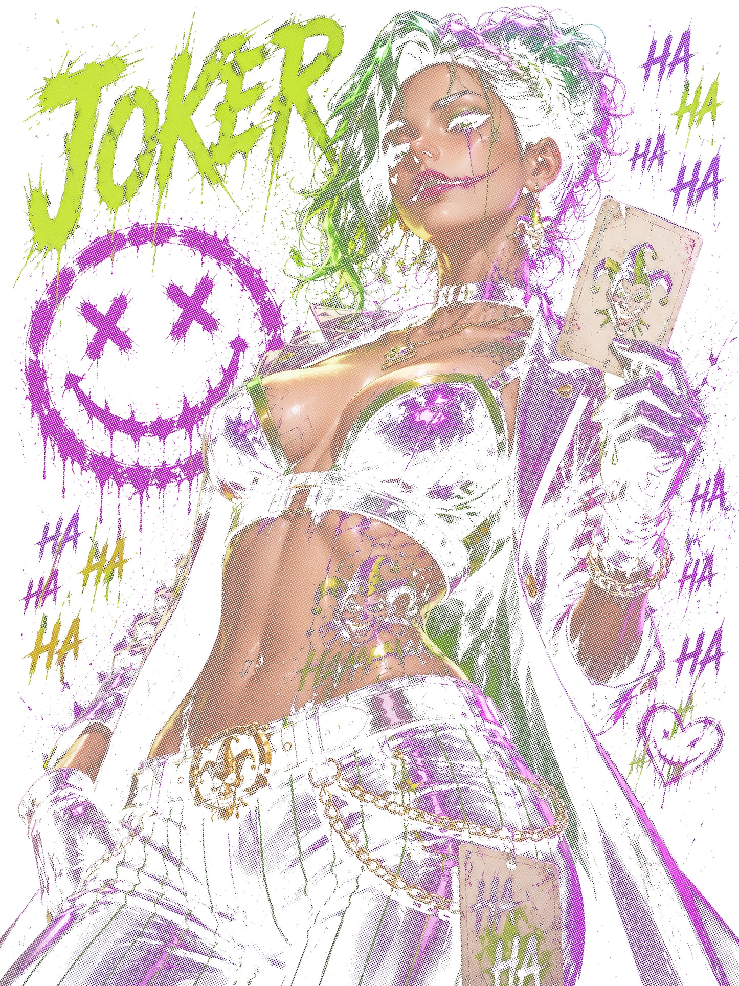 Neon Chaos Queen Anime T-Shirt or DTF Transfer – Halftone