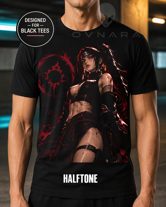Crimson Shadow Warrior Anime T-Shirt or DTF Transfer – Halftone