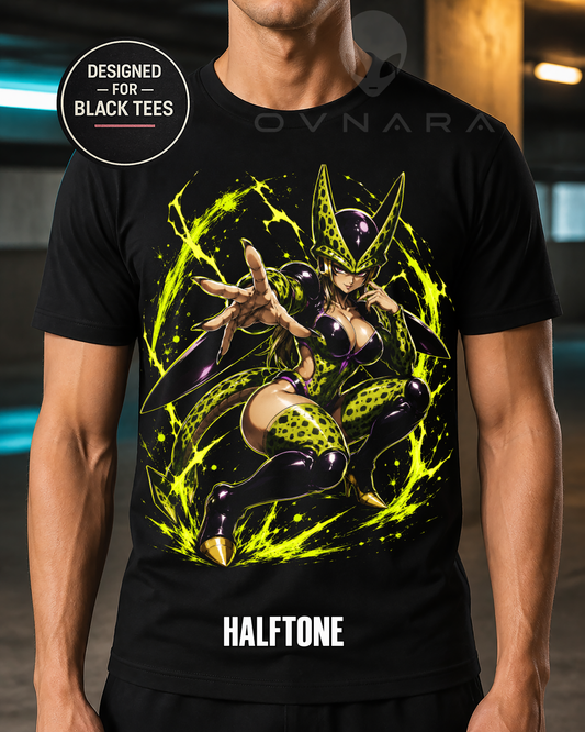 Neon Bio-Android Queen Anime T-Shirt or DTF Transfer – Halftone