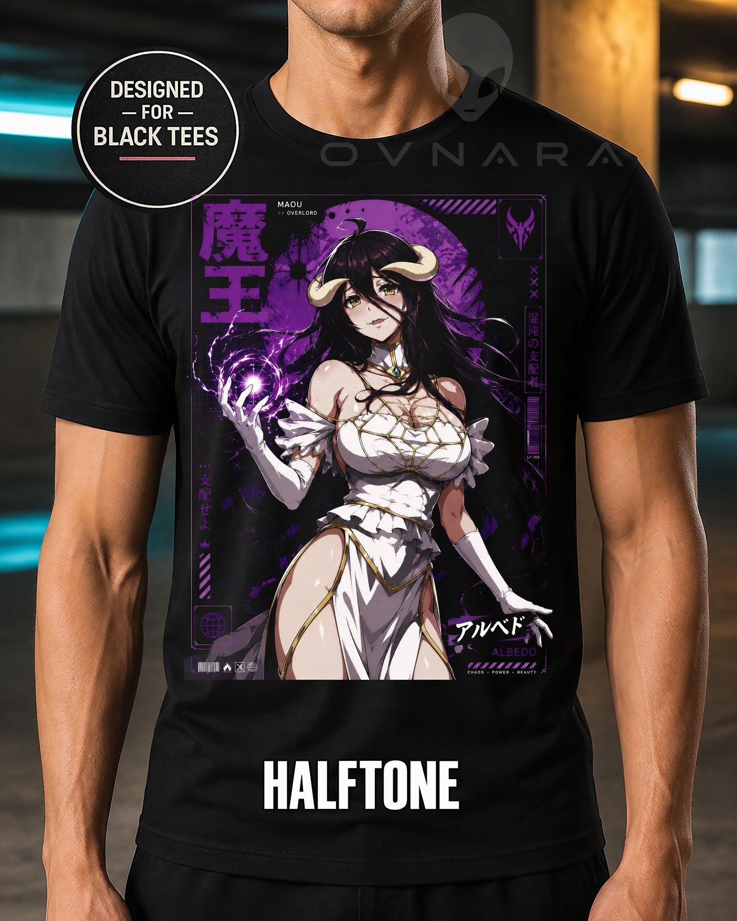Demon Queen Anime T-Shirt – Halftone or Black Knockout Graphic Tee