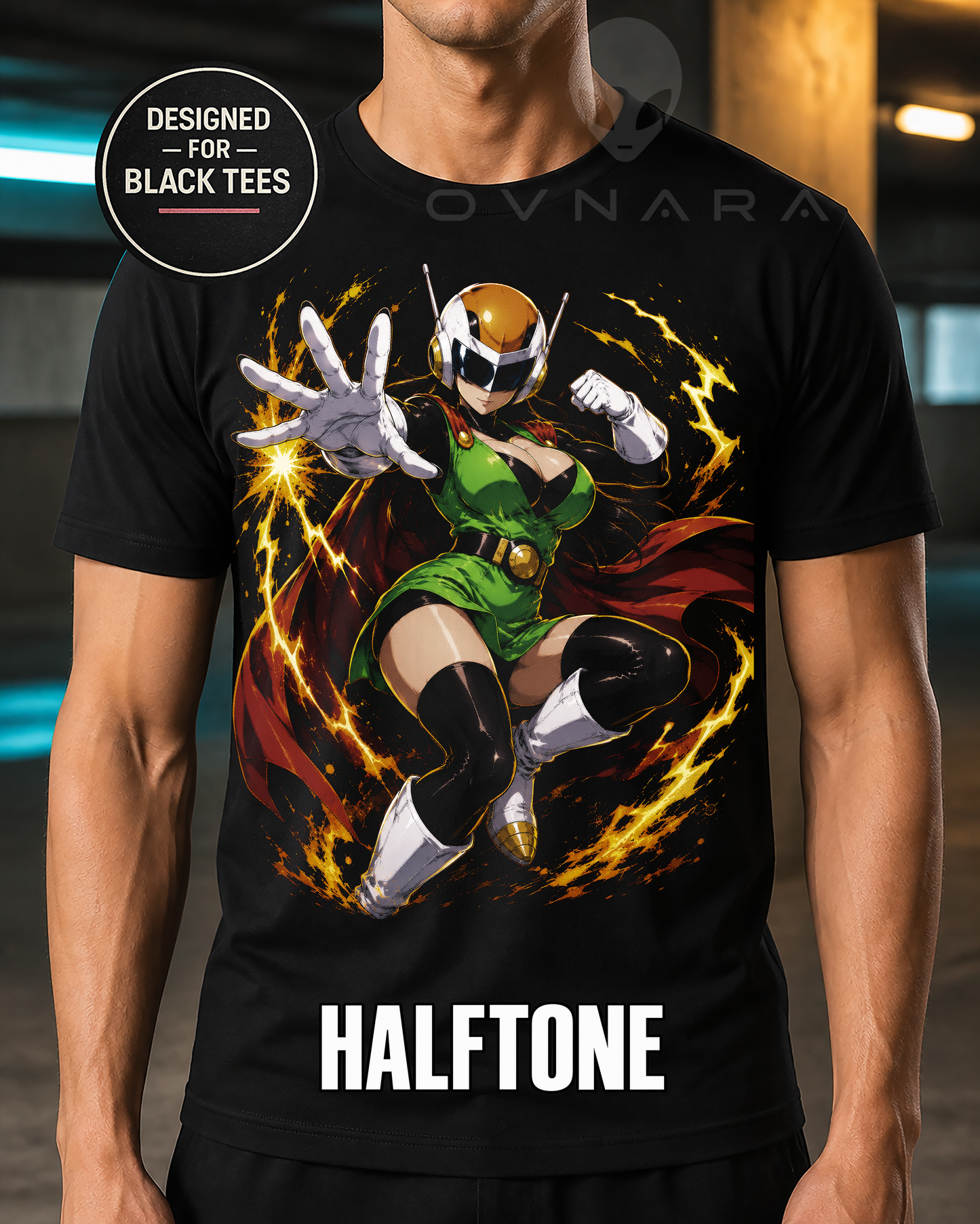 Great Saiyaman 2 Anime T-Shirt – Halftone or Black Knockout
