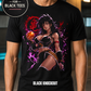 Dark-Haired Saiyan Warrior Anime T-Shirt – Halftone or Black Knockout