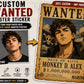 Custom Anime Pirate Wanted Sticker From Photo – Personalized Name & Reward