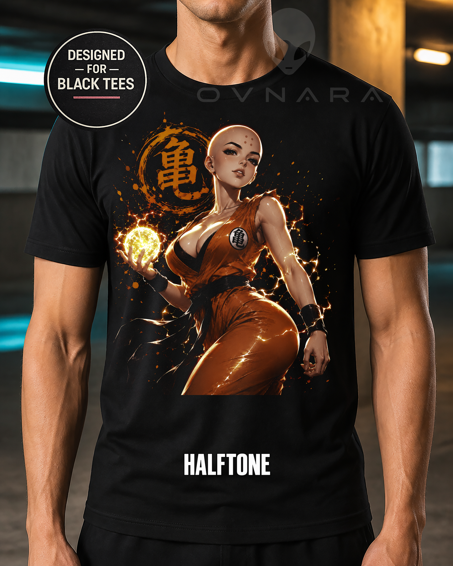 Martial Arts Warrior Anime T-Shirt – Halftone or Black Knockout