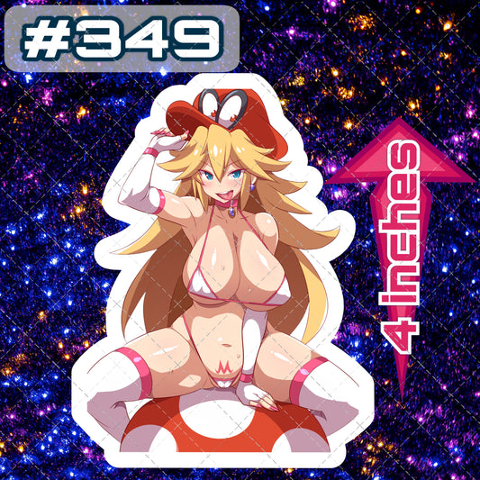 Anime vinyl sticker #349, sexy decal, Sexy Princess Peach