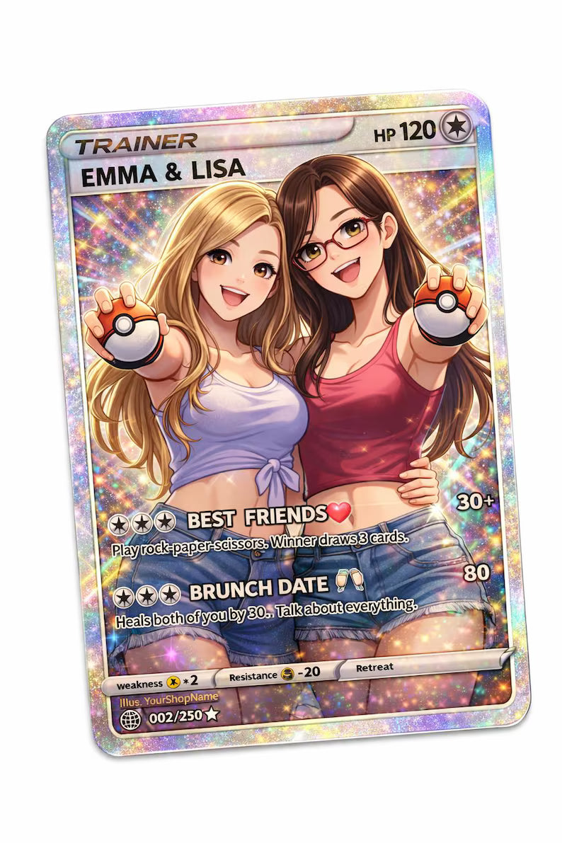 Custom Anime Trainer Card From Your Photo – Personalized 4-Inch Sticker