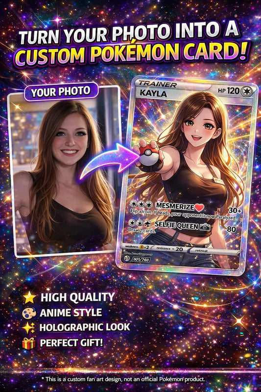 Custom Anime Trainer Card From Your Photo – Personalized 4-Inch Sticker