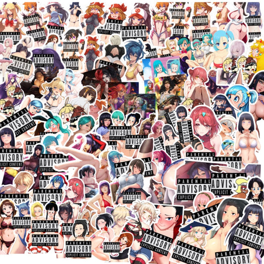 50 PCS (1 INCH) random Adult Anime Sexy waiffu Girl Stickers Vinyl Decals
