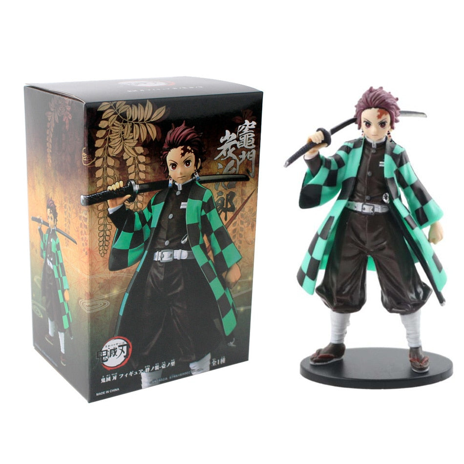 Anime Demon Slayer Figure Kamado Tanjirou Nezuko Action Figures PVC Model Toys Zenitsu Figurine Inosuke Kimetsu No Yaiba Figura