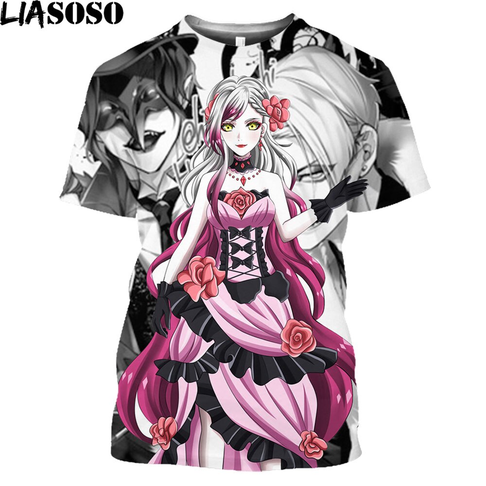 LIASOSO 3D Twisted Wonderland Cosplay Men Women Clothes 3D Print Casual Breathable Tops Fashion Round Neck Plus Size T Shirts