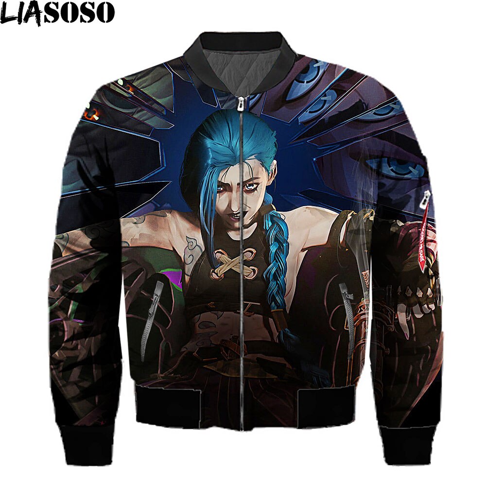 Anime Arcane League Of Legends 3D Printed Jackets Man Game LOL Punk Casual Bomber Jackets Harajuku Tops Coat Black Friday 2021