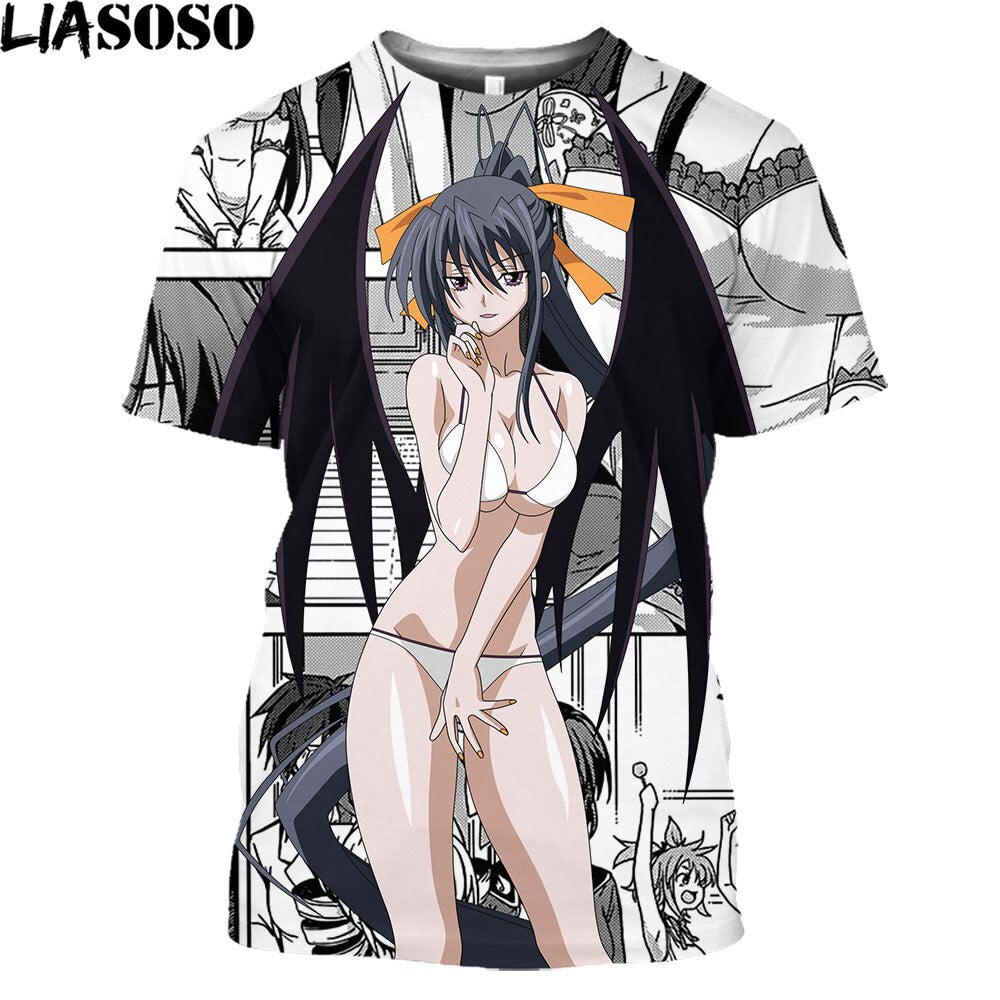 LIASOSO High School DXD Anime Men Women T Shirt 3D Prnt Sexy Girl Rias Kawaii Clothes Hentai Alternative Harajuku T-shirt