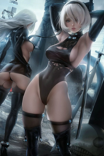 Wall Art Modular Canvas Home Decor Pictures HD NieR: Automata Sexy Printed Black Anime Paintings Living Room Artwork No Framed