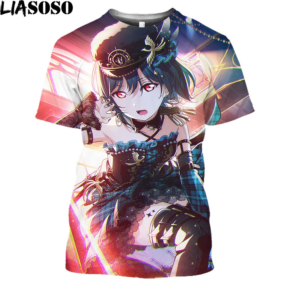 LIASOSO Summer 3D Love Live Printed Cartoon Cute Girl Anime Love Live Men And Women T-shirt Children's Hip Hop Short Sleeve