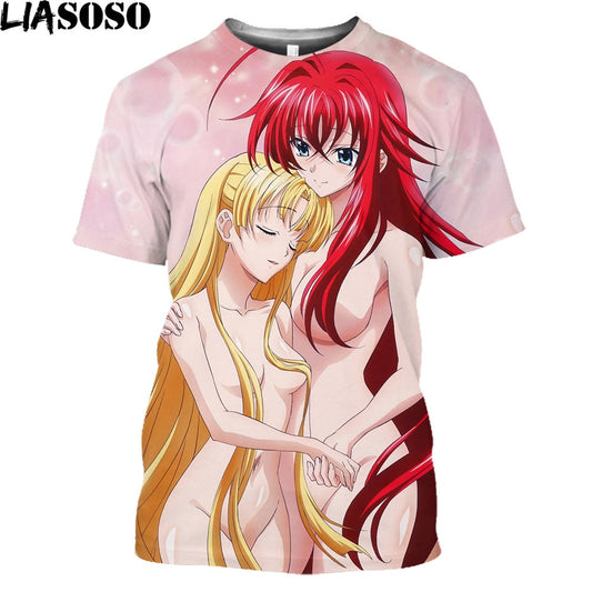 LIASOSO High School DXD Anime Men Women T Shirt 3D Prnt Sexy Girl Rias Kawaii Clothes Hentai Alternative Harajuku T-shirt