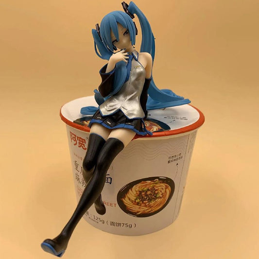 Japan Anime Hatsune Miku Sexy Girls Noodle Stopper PVC Action Figures Model Toy Desktop Car Decor Collection Toy For Kids Gift