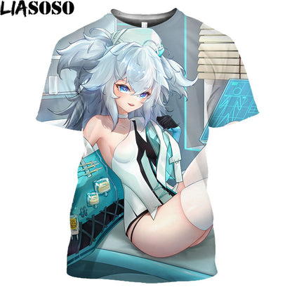 LIAOSOS Anime Sexy Nurse Doctor Hot Sexy Body Loli Print Shirt 3D Hentai Men Women T-shirt Funny Otaku Clothing Maid Outfit