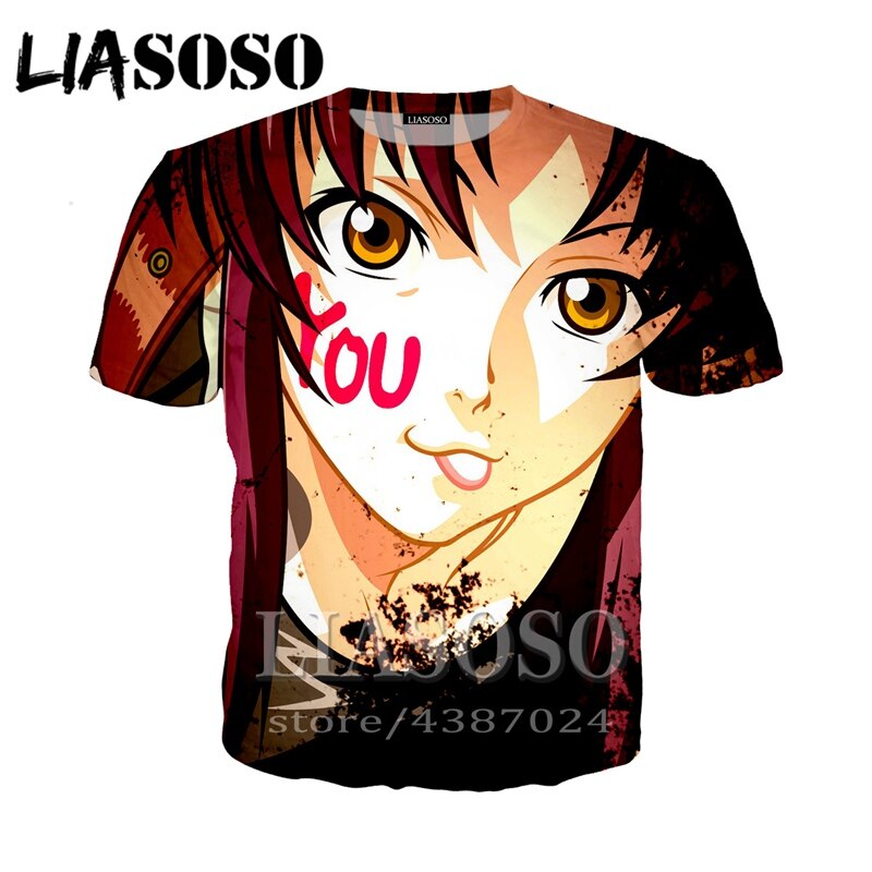 LIASOSO Summer Japanese Anime Shirt Men's Clothing 3D Print Women's Casual Tight T-shirt 2020 Hip Hop Fashion Tee Black Lagoon