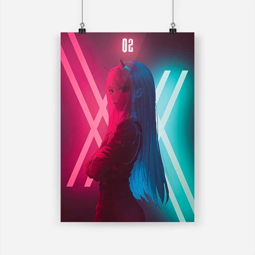 Anime Franxx Zero Two Kid art Poster Canvas Wall Art Decoration prints for living Kid Children room Home bedroom decor painting