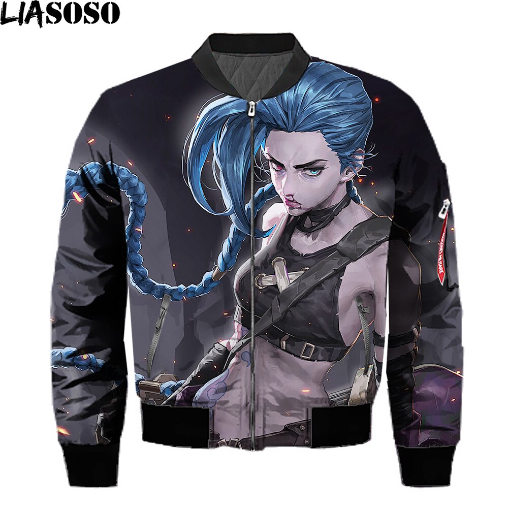 Anime Arcane League Of Legends Printed Jackets Man Game LOL Hip Hop Casual Bomber Jackets Streetwear Tops Coat Black Friday 2021