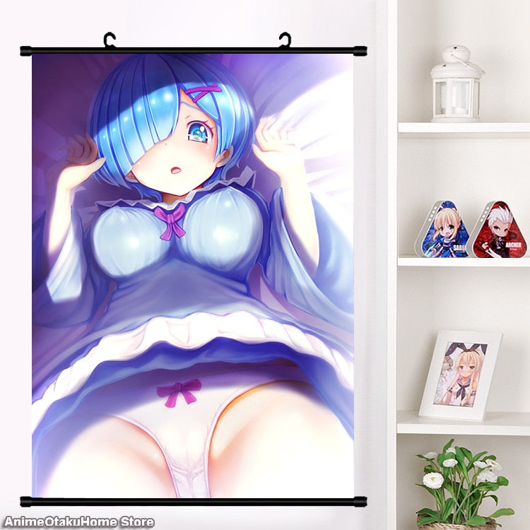 Anime Re:zero kara hajimeru isekai seikatsu Rem Ram Emilia Satella Girl Wall Scroll Mural Poster Wall Hanging Poster Home Decor