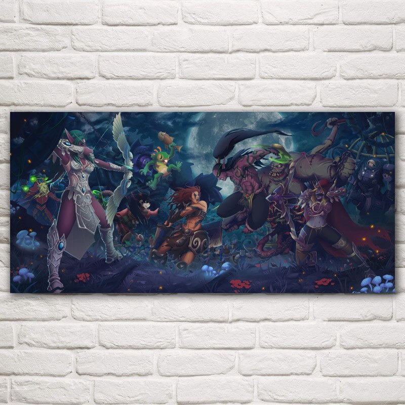 Heroes Of The Storm Sylvanas Windrunner WoW Archer Dragon Game Posters Living Room Silk Painting Wall Decor Home Decoration