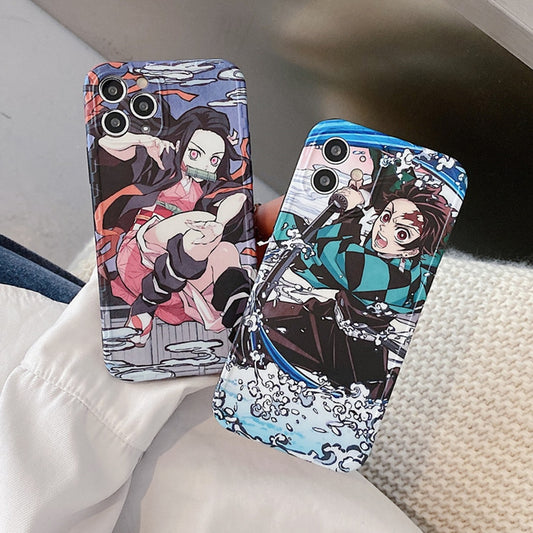 Japan Anime Demon Slayer Kamado Tanjirou Nezuko Phone Case for iphone 13 12 11 Pro X Xs Max XR 7 8 Plus SE2 Soft Silicon Cover