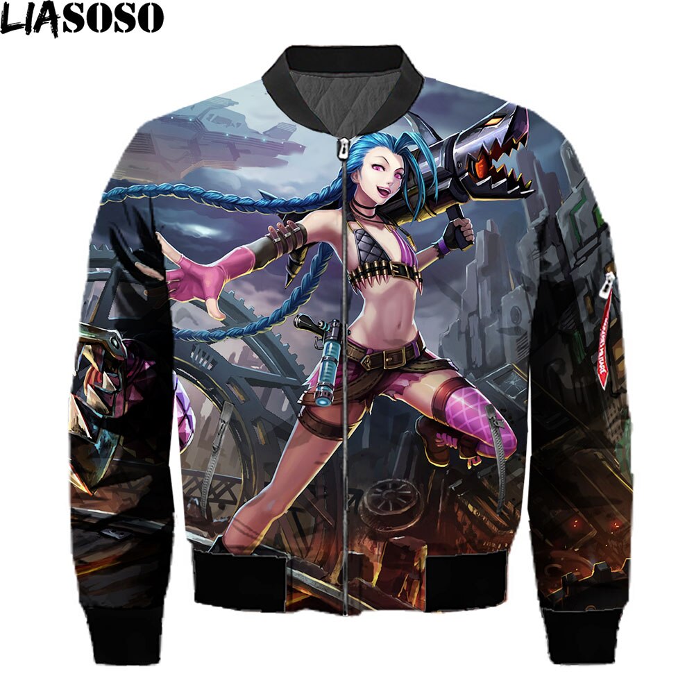 Anime League Of Legends Arcane Jackets 3D Print Men Streetwear Winter Coat Game LOL Bomber Jackets Hoilday Top Black Friday 2021