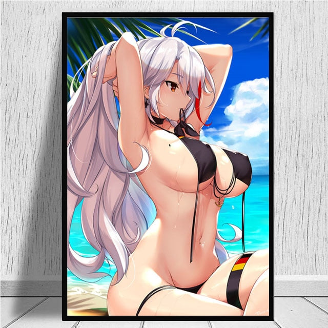 Canvas Nordic Painting Wall Art Azur Lane Prinz Eugen Anime Printed HD Sexy Poster Modular Pictures Home Decor Modular No Framed