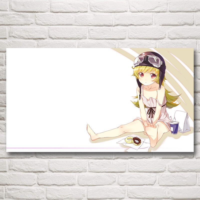 Girls Oshino Shinobu Monogatari Series Art Silk Anime Posters and Print Home Decoration Picture Living Room Paintings Wall Decor