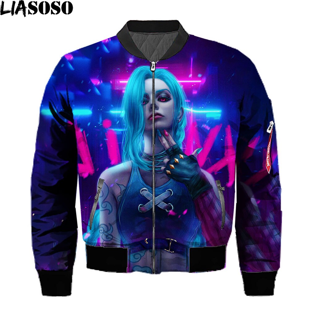 Anime League Of Legends Arcane Jackets 3D Print Men Streetwear Winter Coat Game LOL Bomber Jackets Hoilday Top Black Friday 2021