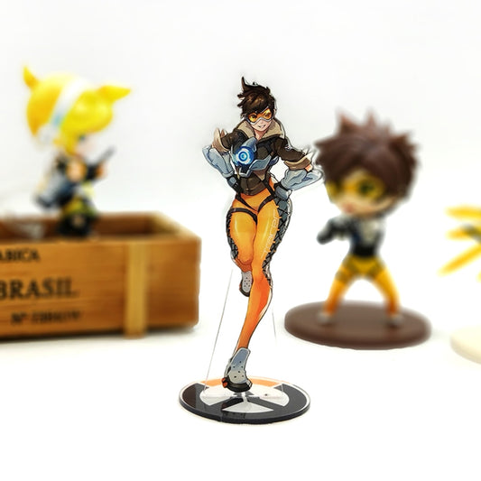 OW watch Tracer acrylic stand figure model plate holder cake topper anime OVER LOVELY SEXY HEROES games