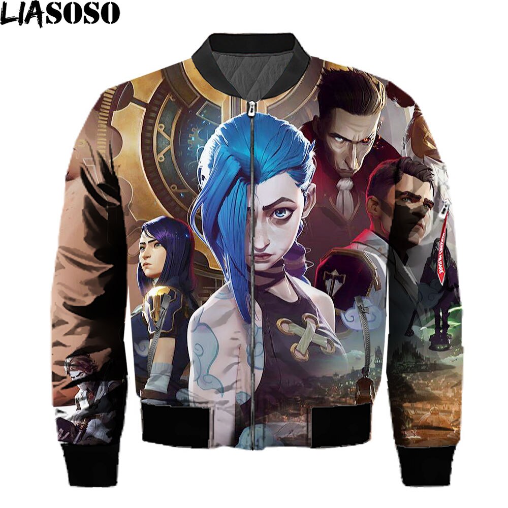 Anime Arcane League Of Legends 3D Printed Jackets Man Game LOL Punk Casual Bomber Jackets Harajuku Tops Coat Black Friday 2021