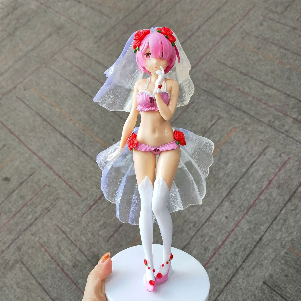 24CM Swimwear Wedding dress Anime cake Re:Life in a different world from zero Brianna Knickerbocker Rem doll Model toys Gift